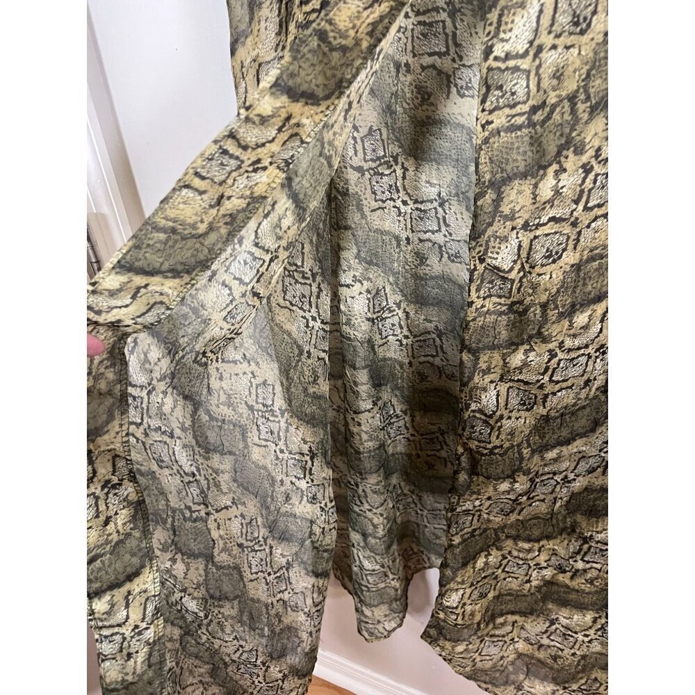 Betsys Things Sheer Animal Print Snakeskin 2X Green Exotic Jungle Safari Chic - Picture 8 of 11